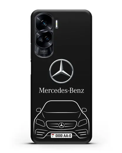 Чехол Mercedes Benz E-класс с автомобильным номером силиконовый для Honor 90 Lite
