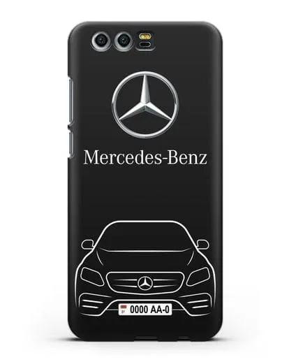 Чехол Mercedes Benz E-класс с автомобильным номером силиконовый для Honor 9