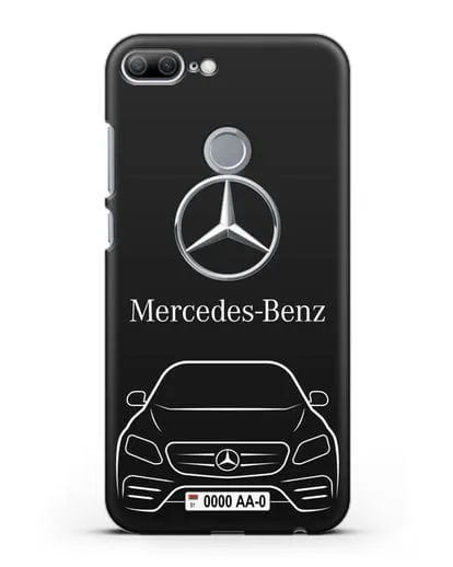 Чехол Mercedes Benz E-класс с автомобильным номером силиконовый для Honor 9 Lite