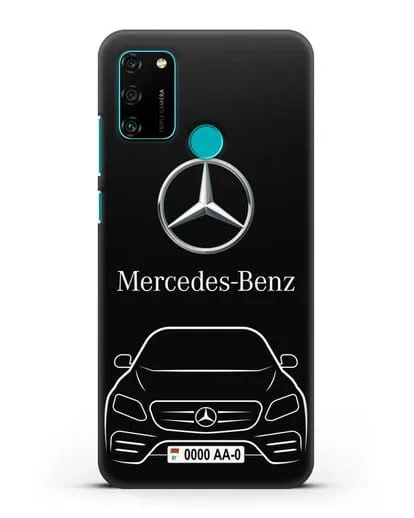 Чехол Mercedes Benz E-класс с автомобильным номером силиконовый для Honor 9A