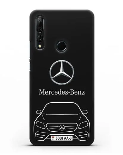 Чехол Mercedes Benz E-класс с автомобильным номером силиконовый для Honor 9X