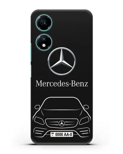 Чехол Mercedes Benz E-класс с автомобильным номером силиконовый для Honor X5 Plus