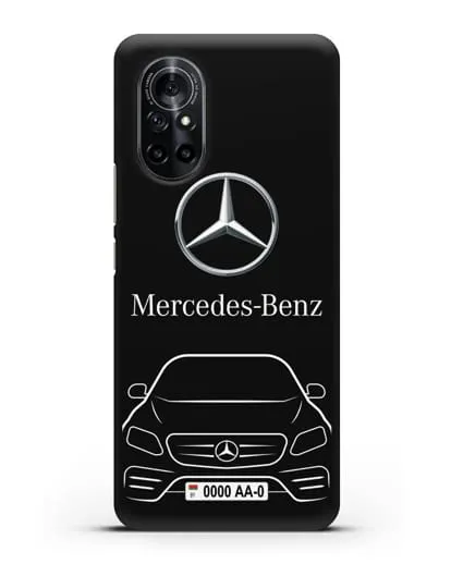 Чехол Mercedes Benz E-класс с автомобильным номером силиконовый для Huawei Nova 8