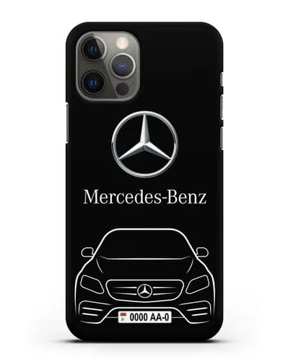 Чехол Mercedes Benz E-класс с автомобильным номером силиконовый для iPhone 12 Pro