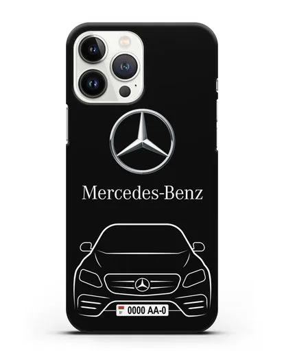 Чехол Mercedes Benz E-класс с автомобильным номером силиконовый для iPhone 13 Pro Max