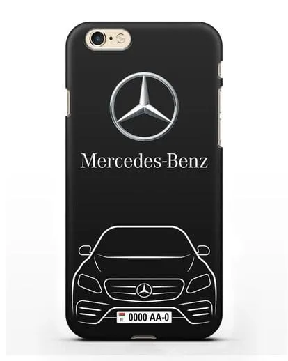 Чехол Mercedes Benz E-класс с автомобильным номером силиконовый для iPhone 6s
