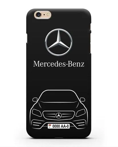 Чехол Mercedes Benz E-класс с автомобильным номером силиконовый для iPhone 6 Plus