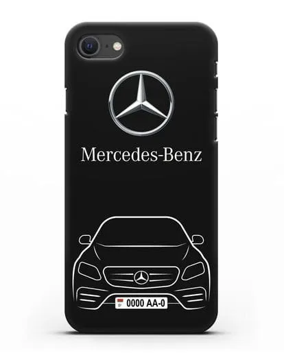 Чехол Mercedes Benz E-класс с автомобильным номером силиконовый для iPhone SE 2020