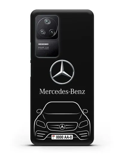 Чехол Mercedes Benz E-класс с автомобильным номером силиконовый для Xiaomi Poco F4