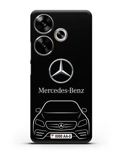 Чехол Mercedes Benz E-класс с автомобильным номером силиконовый для Xiaomi Poco F6