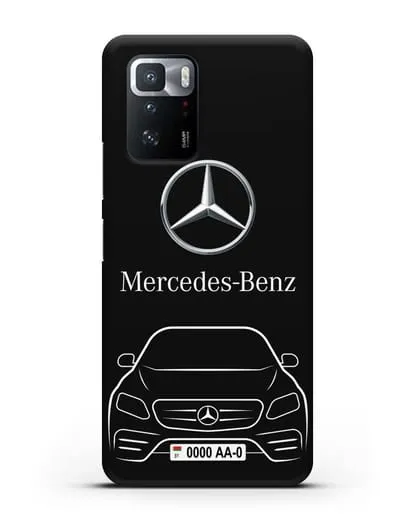 Чехол Mercedes Benz E-класс с автомобильным номером силиконовый для Xiaomi Poco X3 GT
