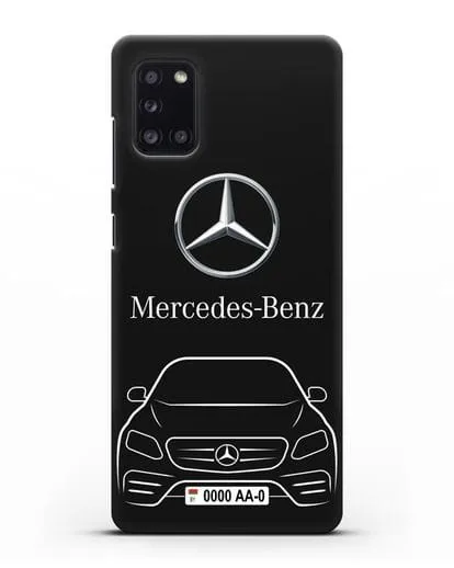 Чехол Mercedes Benz E-класс с автомобильным номером силиконовый для Samsung Galaxy A31 [SM-A315F]