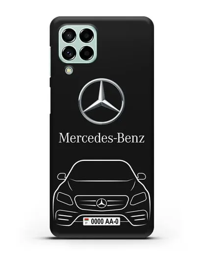 Чехол Mercedes Benz E-класс с автомобильным номером силиконовый для Samsung Galaxy M53 [SM-M536]