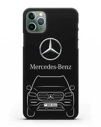 Чехол Mercedes Benz GL-класс с автомобильным номером силиконовый для iPhone 11 Pro