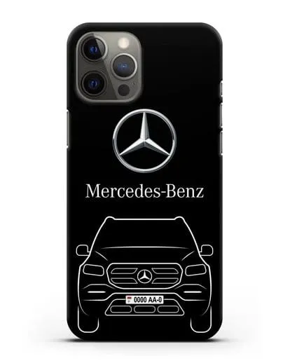 Чехол Mercedes Benz GL-класс с автомобильным номером силиконовый для iPhone 12 Pro Max