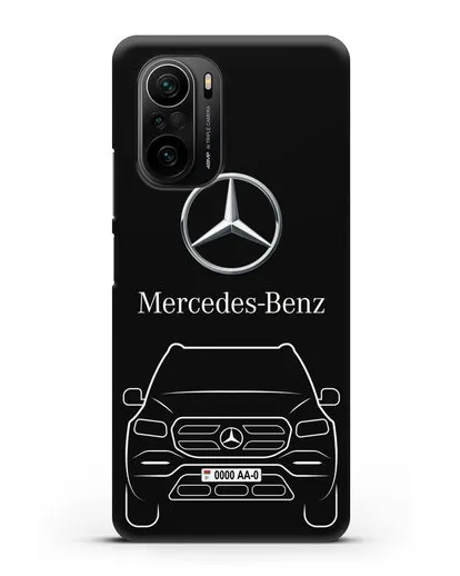 Чехол Mercedes Benz GL-класс с автомобильным номером силиконовый для Xiaomi Poco F3 Pro