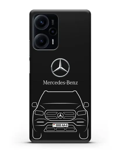 Чехол Mercedes Benz GL-класс с автомобильным номером силиконовый для Xiaomi Poco F5