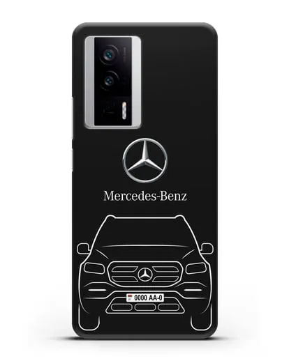 Чехол Mercedes Benz GL-класс с автомобильным номером силиконовый для Xiaomi Poco F5 Pro