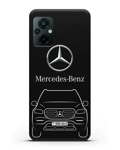 Чехол Mercedes Benz GL-класс с автомобильным номером силиконовый для Xiaomi Poco M5