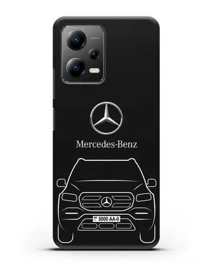 Чехол Mercedes Benz GL-класс с автомобильным номером силиконовый для Xiaomi Poco X5