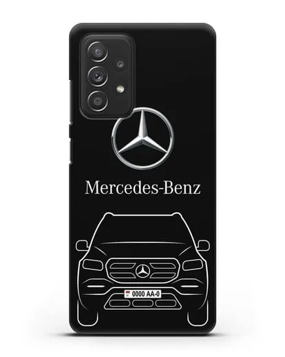 Чехол Mercedes Benz GL-класс с автомобильным номером силиконовый для Samsung Galaxy A53