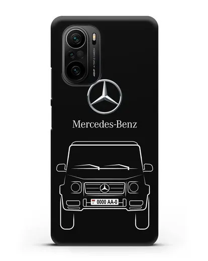 Чехол Mercedes Benz G-класс с автомобильным номером силиконовый для Xiaomi Poco F3