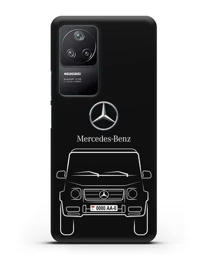 Чехол Mercedes Benz G-класс с автомобильным номером силиконовый для Xiaomi Poco F4