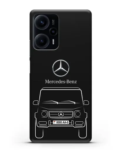 Чехол Mercedes Benz G-класс с автомобильным номером силиконовый для Xiaomi Poco F5