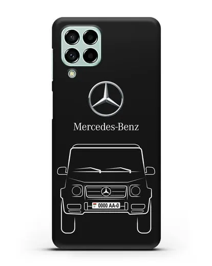 Чехол Mercedes Benz G-класс с автомобильным номером силиконовый для Samsung Galaxy M53 [SM-M536]