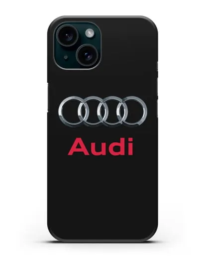 Чехол с логотипом Audi силиконовый для iPhone 15