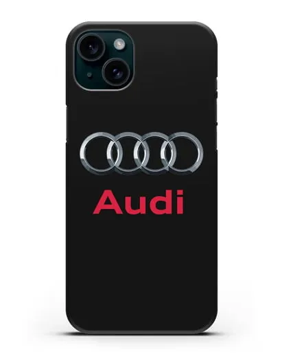 Чехол с логотипом Audi силиконовый для iPhone 15 Plus