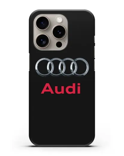 Чехол с логотипом Audi силиконовый для iPhone 15 Pro