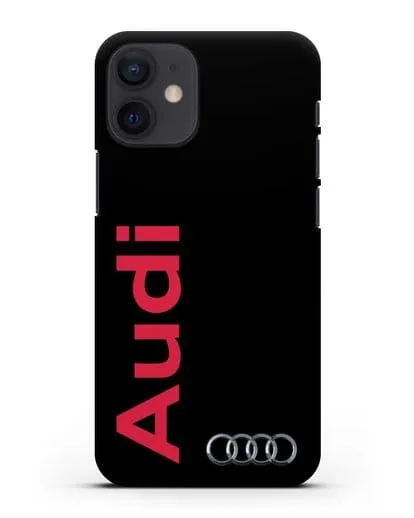 Чехол с надписью Audi и логотипом силиконовый для iPhone 12 mini