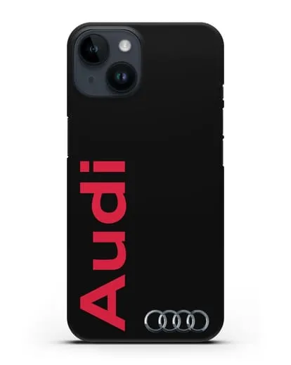Чехол с надписью Audi и логотипом силиконовый для iPhone 14