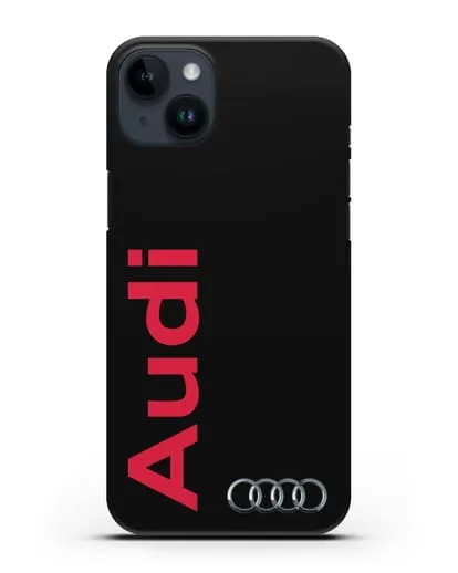 Чехол с надписью Audi и логотипом силиконовый для iPhone 14 Plus