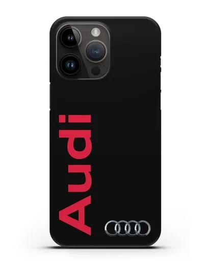 Чехол с надписью Audi и логотипом силиконовый для iPhone 14 Pro Max