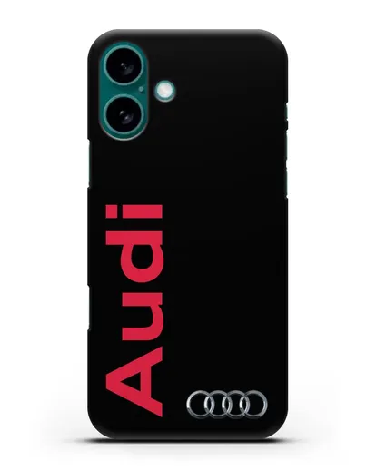 Чехол с надписью Audi и логотипом силиконовый для iPhone 16 Plus