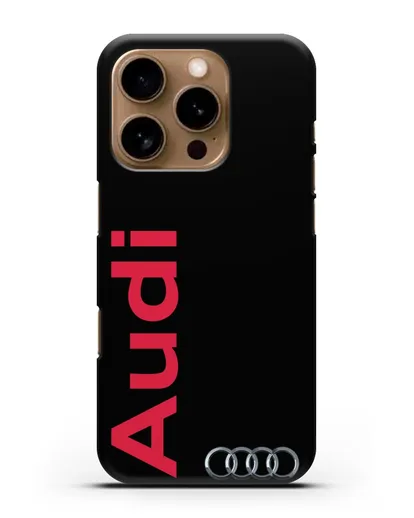 Чехол с надписью Audi и логотипом силиконовый для iPhone 16 Pro