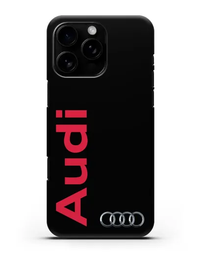 Чехол с надписью Audi и логотипом силиконовый для iPhone 16 Pro Max