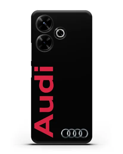 Чехол с надписью Audi и логотипом силиконовый для Xiaomi Poco M6