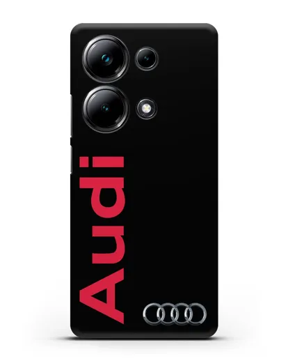 Чехол с надписью Audi и логотипом силиконовый для Xiaomi Poco M6 Pro