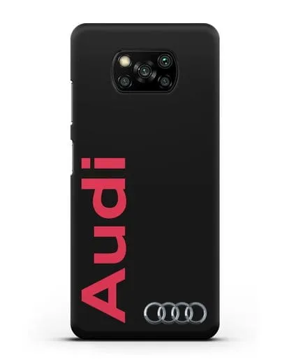 Чехол с надписью Audi и логотипом силиконовый для Xiaomi Poco X3