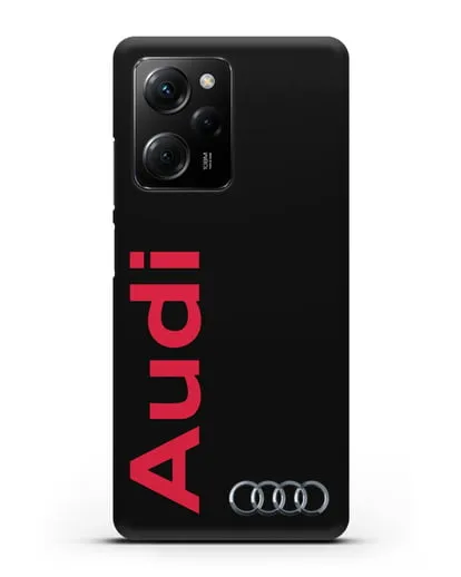 Чехол с надписью Audi и логотипом силиконовый для Xiaomi Poco X5 Pro