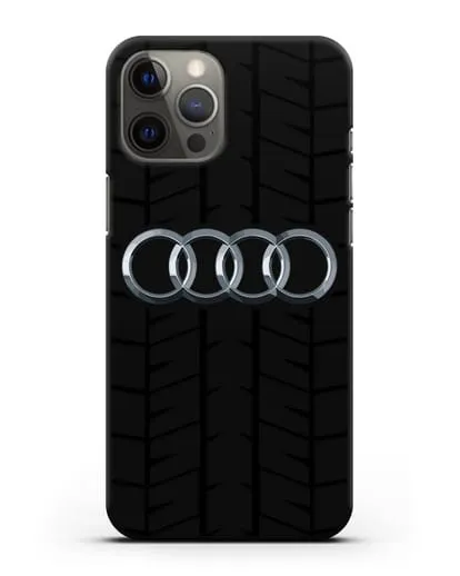 Чехол с логотипом Audi c протектором шин силиконовый для iPhone 12 Pro Max