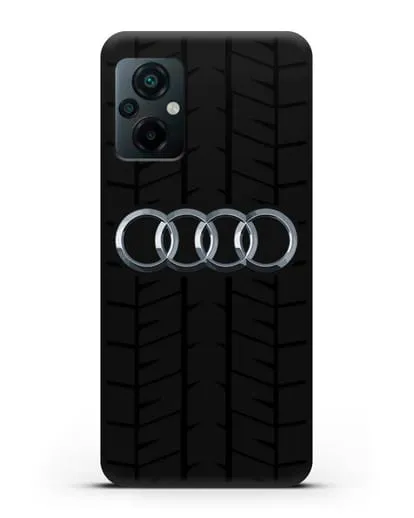 Чехол с логотипом Audi c протектором шин силиконовый для Xiaomi Poco M5