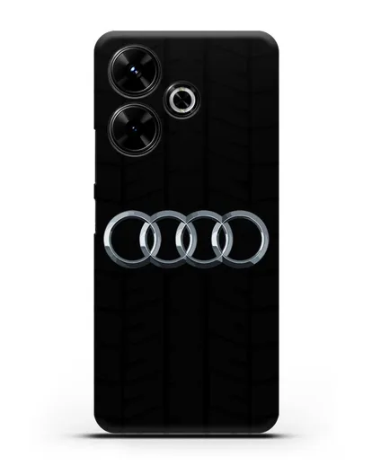 Чехол с логотипом Audi c протектором шин силиконовый для Xiaomi Poco M6