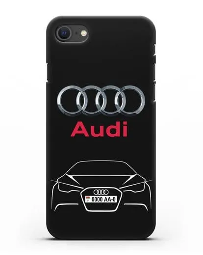 Чехол Audi с автомобильным номером силиконовый для iPhone SE 2020