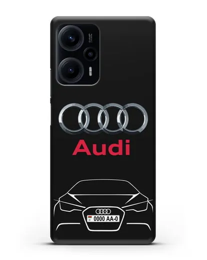 Чехол Audi с автомобильным номером силиконовый для Xiaomi Poco F5