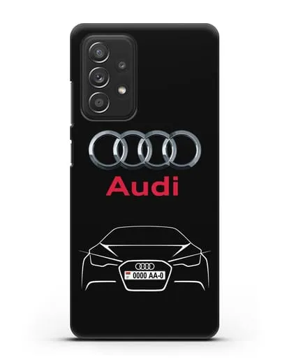 Чехол Audi с автомобильным номером силиконовый для Samsung Galaxy A53