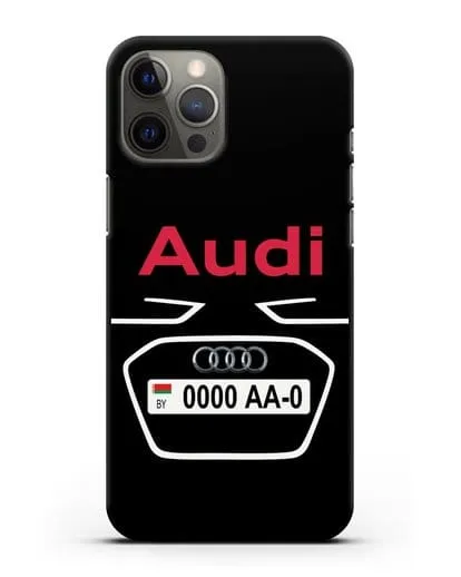 Чехол Ауди с номерным знаком силиконовый для iPhone 12 Pro Max
